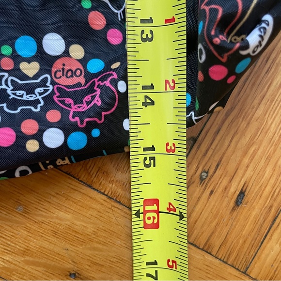 LesportSac Ciao Bello Amore Large Black Tote + Matching Zip Pouch - Picture 5 of 16